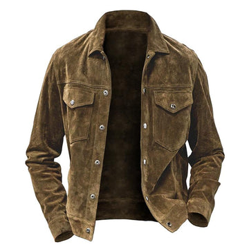 Men's Retro Motorcycle Style Suede Jacket